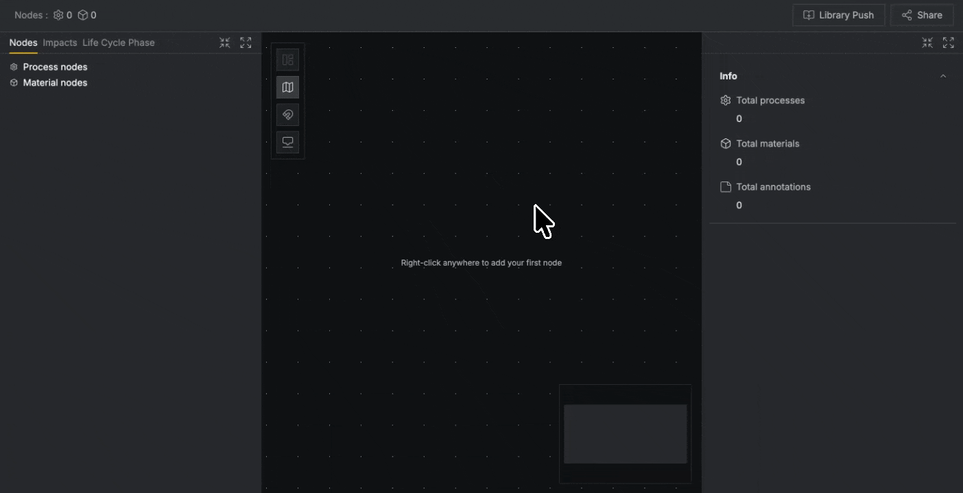 Adding upstream process nodes to material inputs in Circa